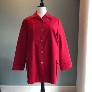 Ellen Tracy red poplin coat 16